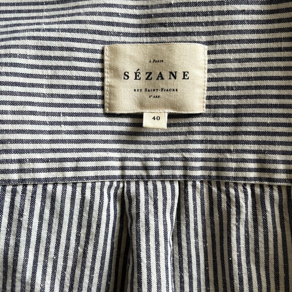 Sezane tomboy shirt striped button up - Picture 8 of 13